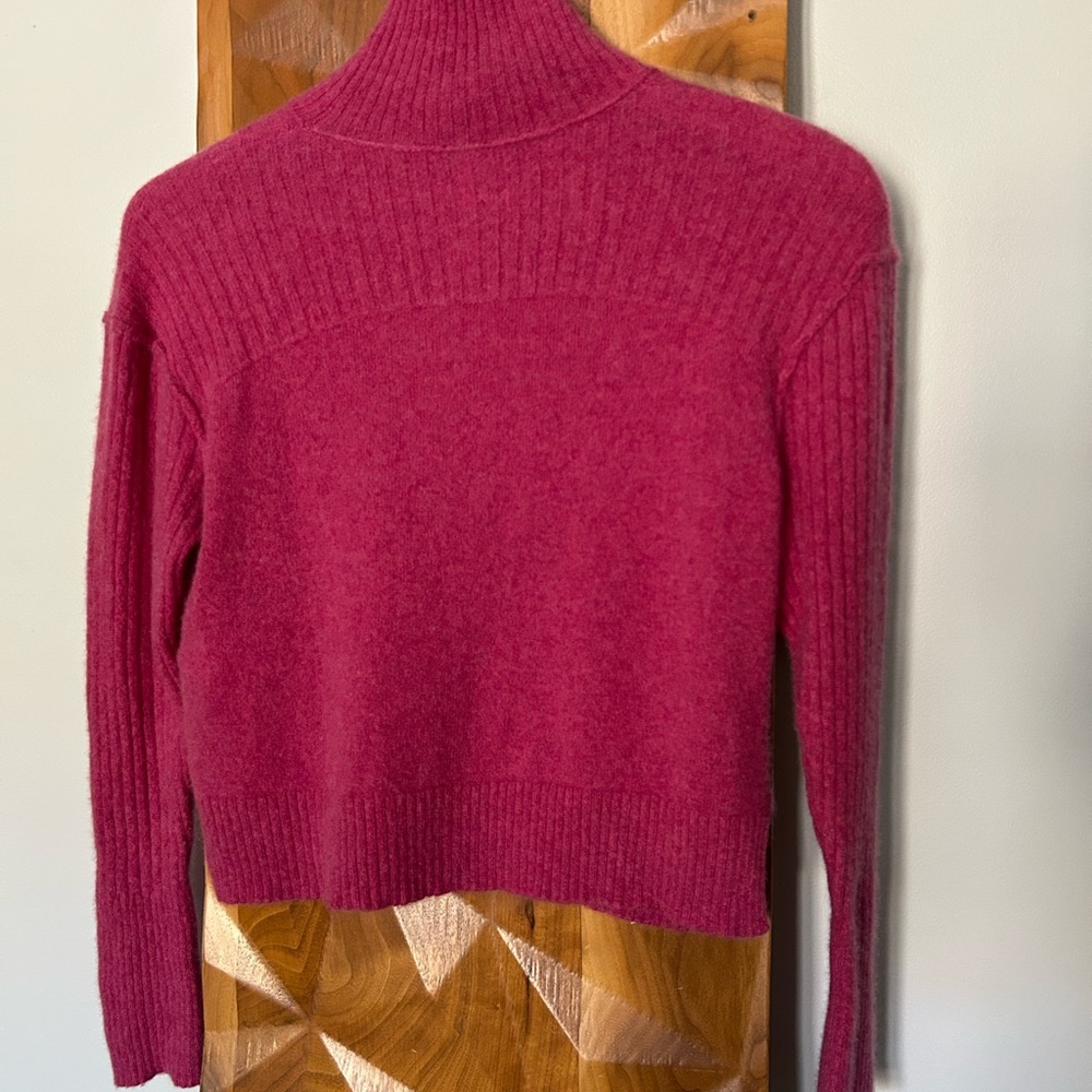 Free People 100% Cashmere Cropped Cowl Neck Fuschia Sweater XS